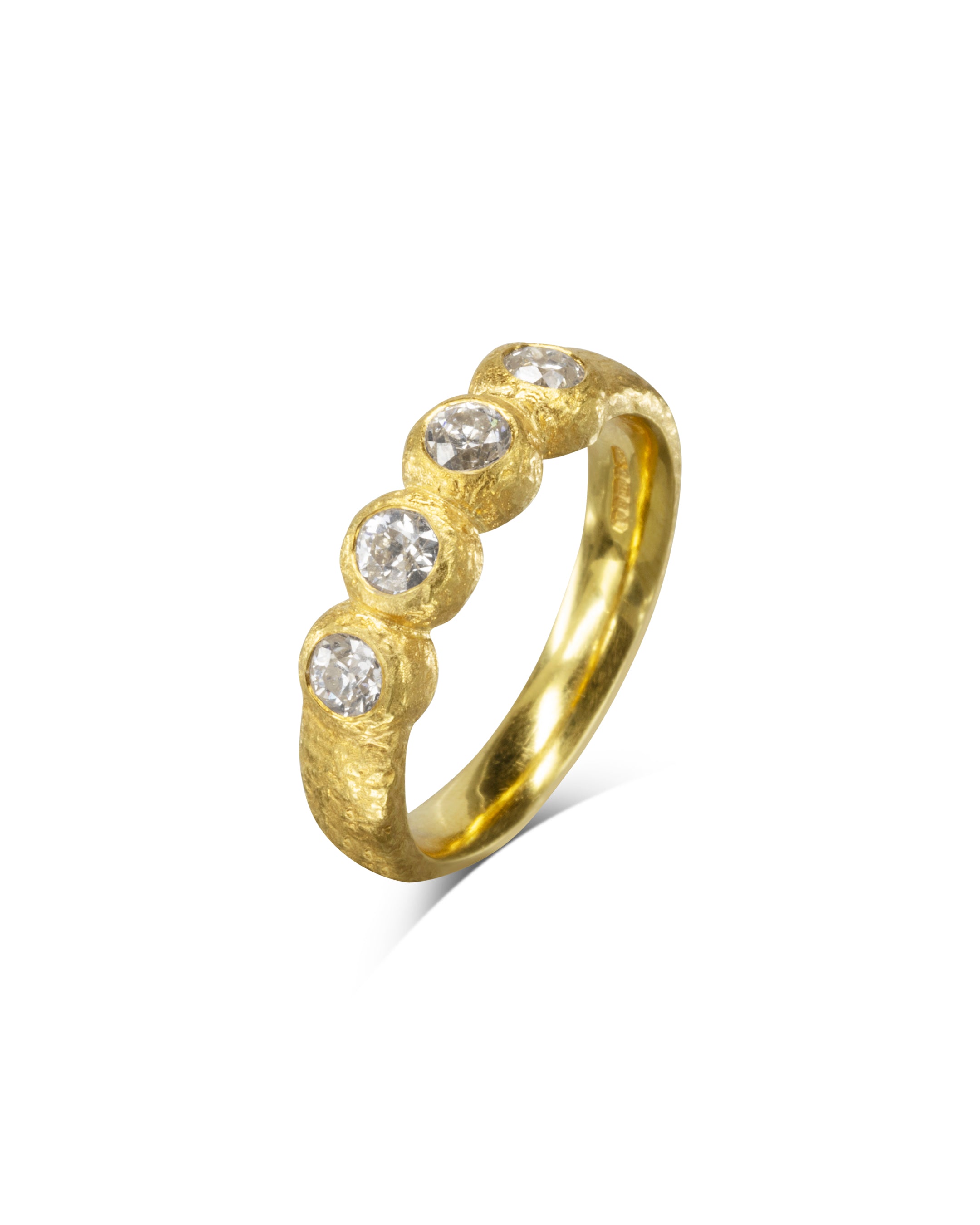 Nugget Four Diamond Gold Unusual Ring Pruden and Smith