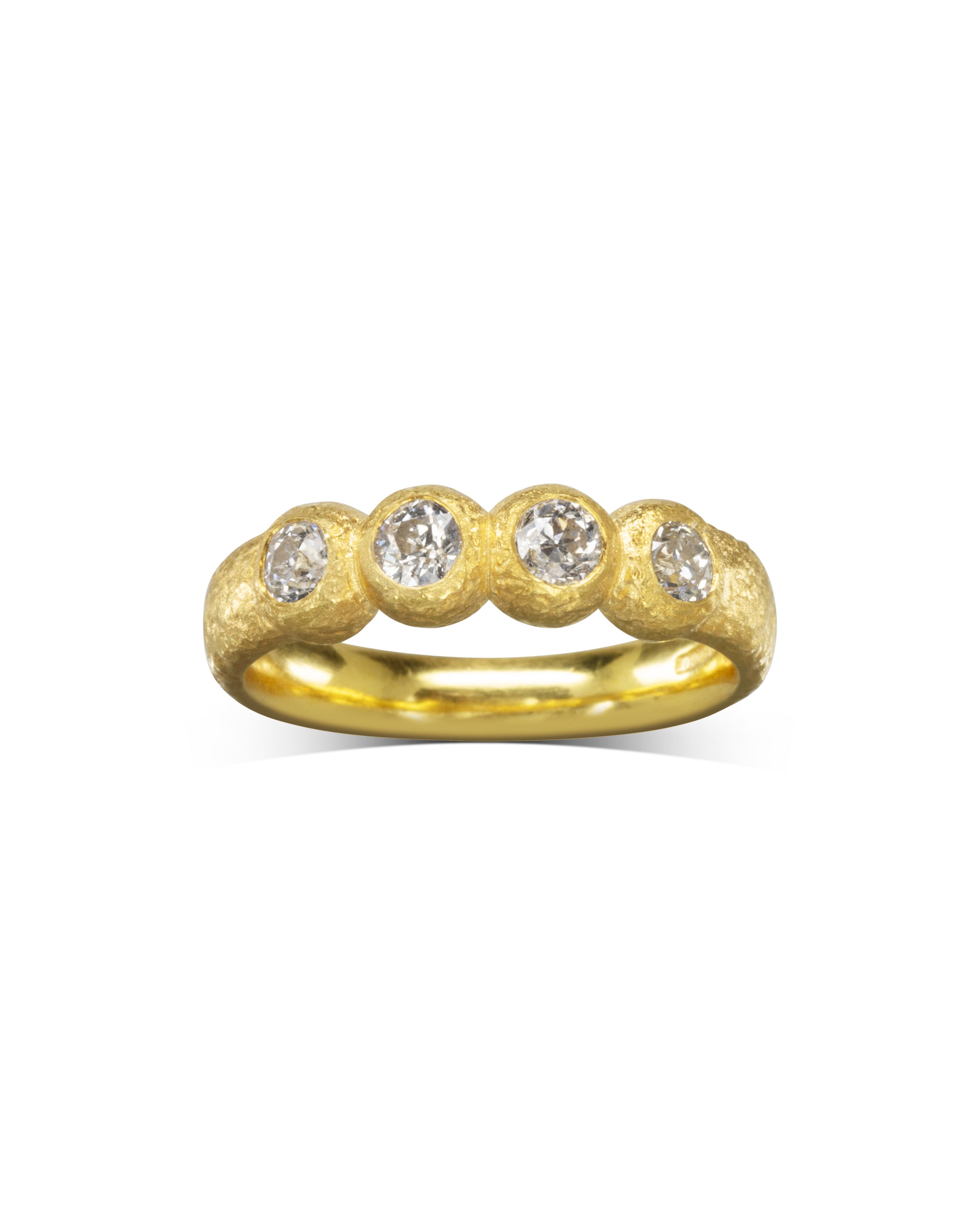 Nugget Four Diamond Gold Unusual Ring Pruden and Smith