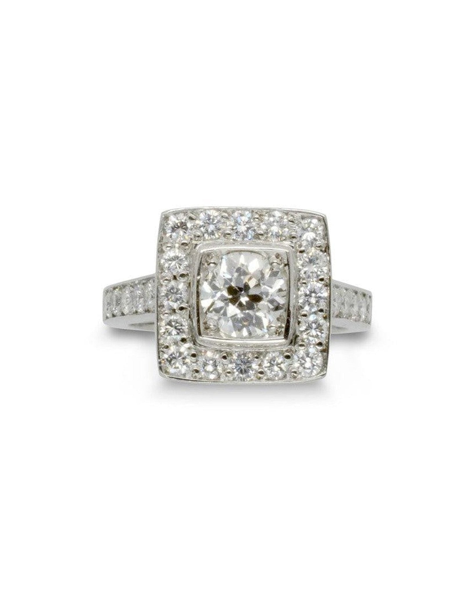Double Diamond and Pavé Diamond Cluster Ring Ring Pruden and Smith