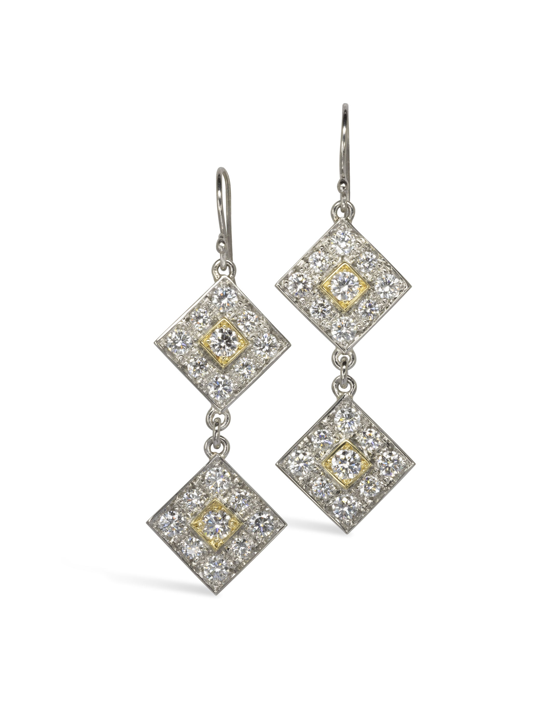 Cluster Diamond Drop Earrings Pruden and Smith