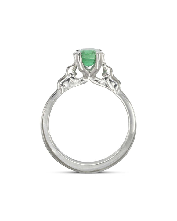 Elephant Motif Emerald Engagement Ring Ring Pruden and Smith