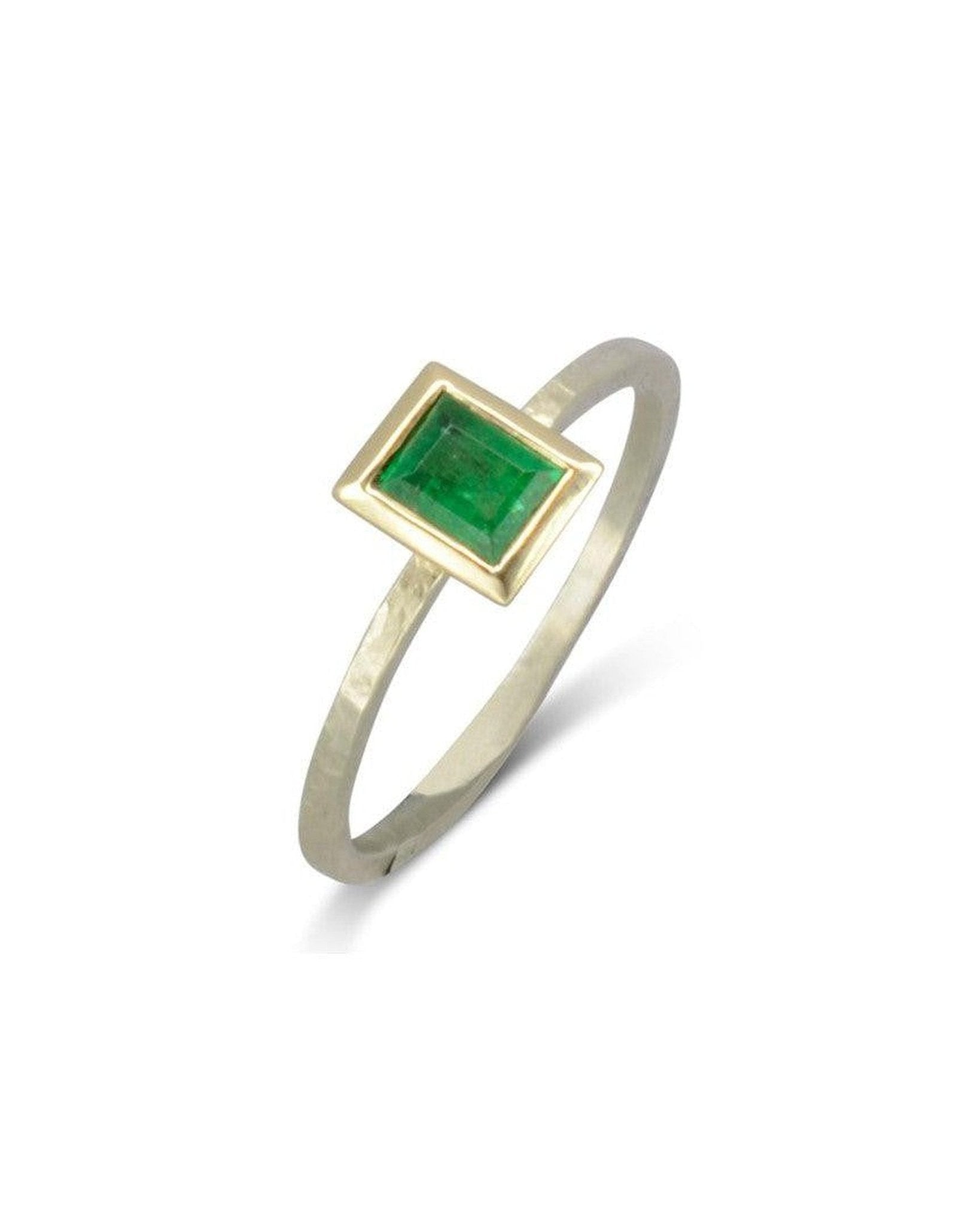 Emerald and Yellow Gold Stacking Ring Ring Pruden and Smith