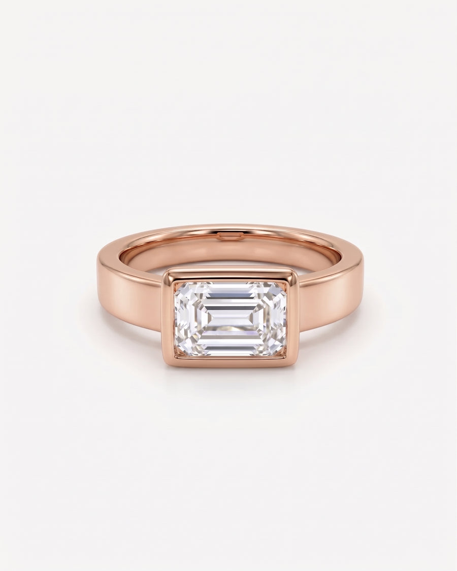 Emerald Cut Diamond Platinum Engagement Ring