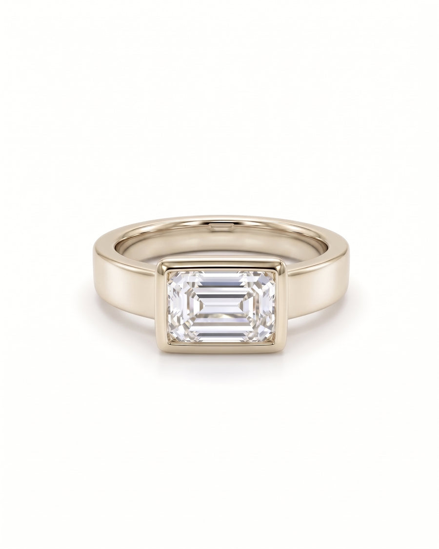Emerald Cut Diamond Platinum Engagement Ring