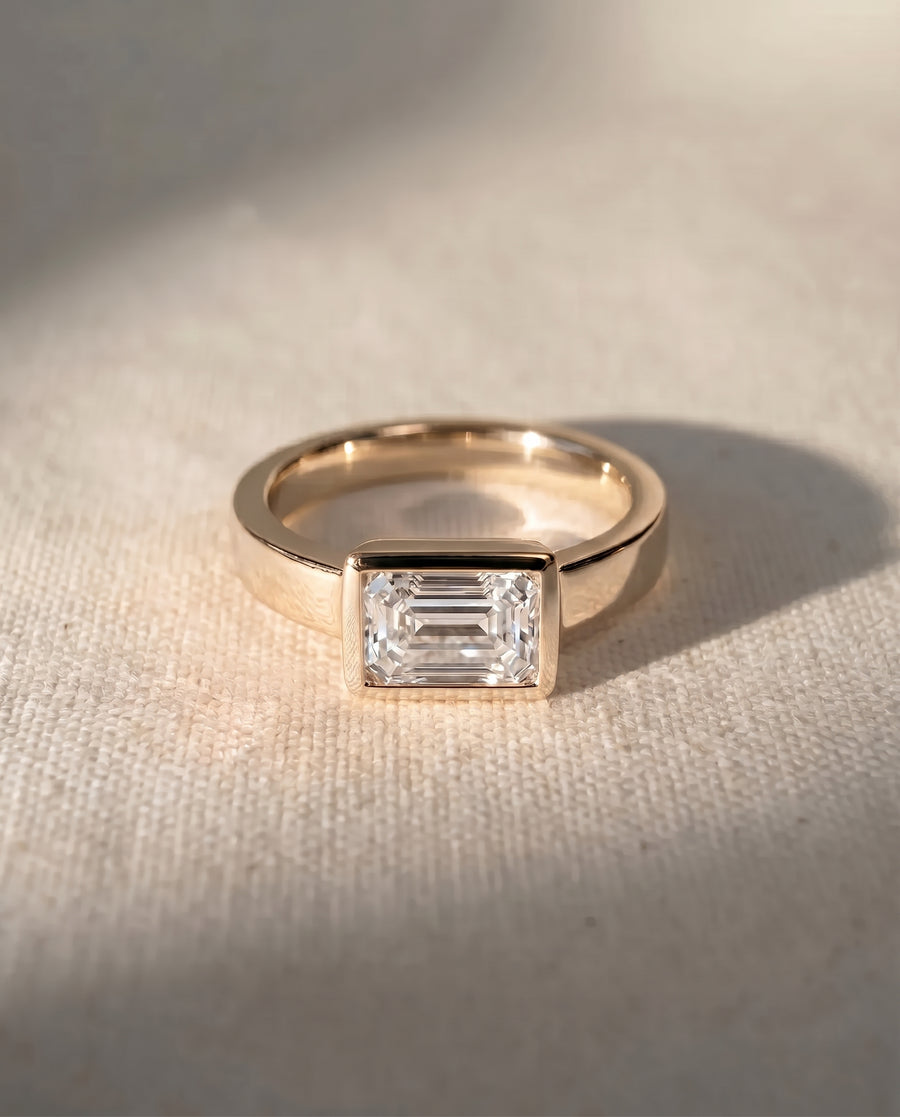 Emerald Cut Diamond Platinum Engagement Ring