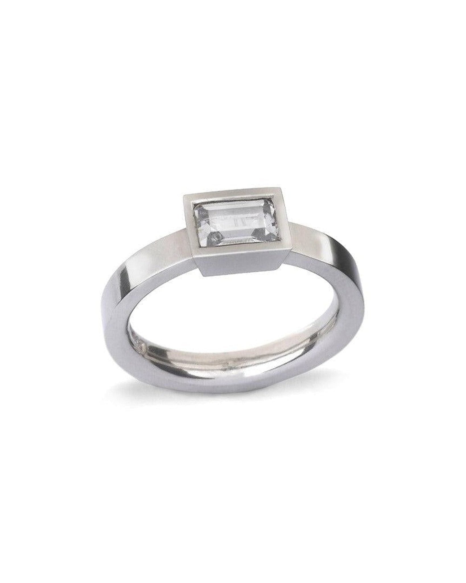 Emerald Cut Diamond Platinum Engagement Ring Ring Pruden and Smith Platinum