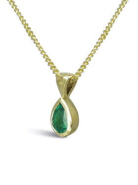Gold Emerald Pear Shaped Pendant Pendant Pruden and Smith   
