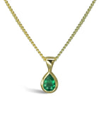 Pear-Shaped 9ct Gold Emerald Pendant Pendant Pruden and Smith 9ct White Gold 7x5mm 