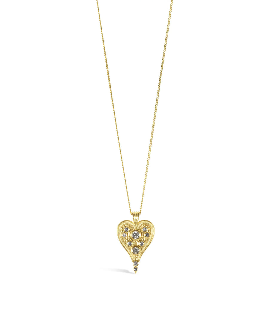 Filigree Heart Shaped Diamond Pendant Pruden and Smith