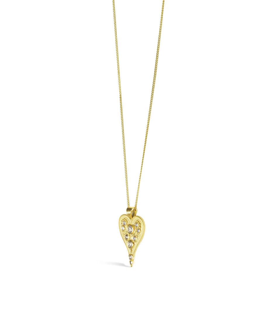 Filigree Heart Shaped Diamond Pendant Pruden and Smith