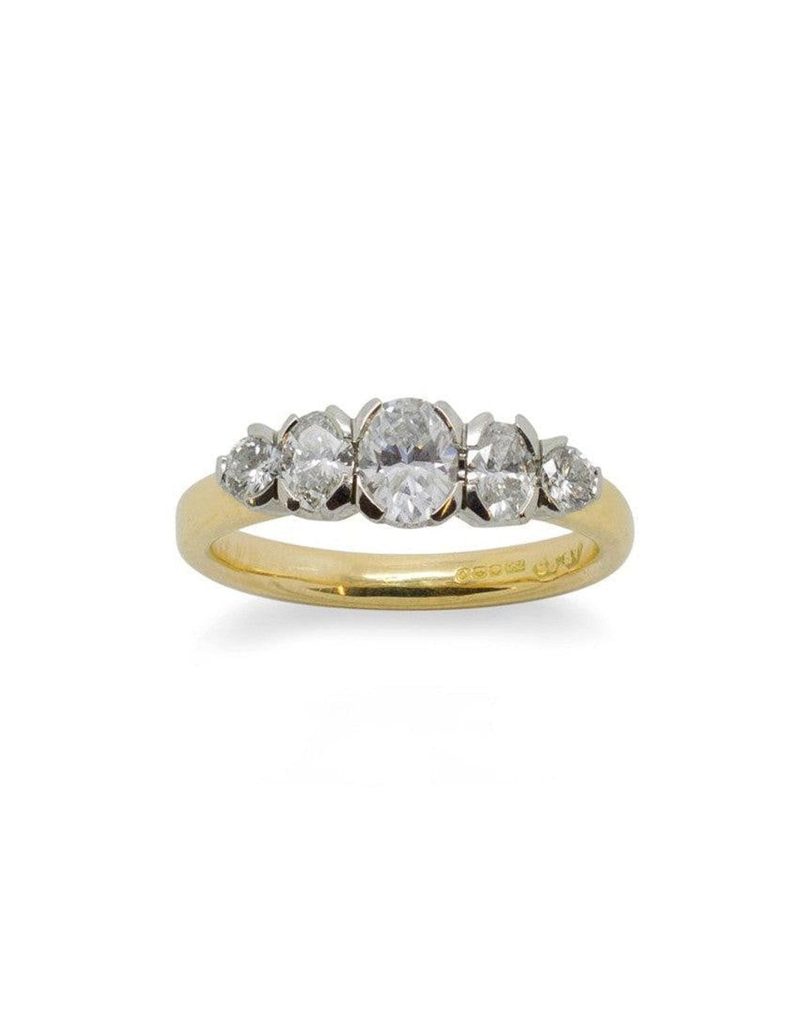 Five Oval Cut Diamond Ring Ring Pruden and Smith
