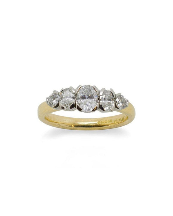 Five Oval Cut Diamond Ring Ring Pruden and Smith