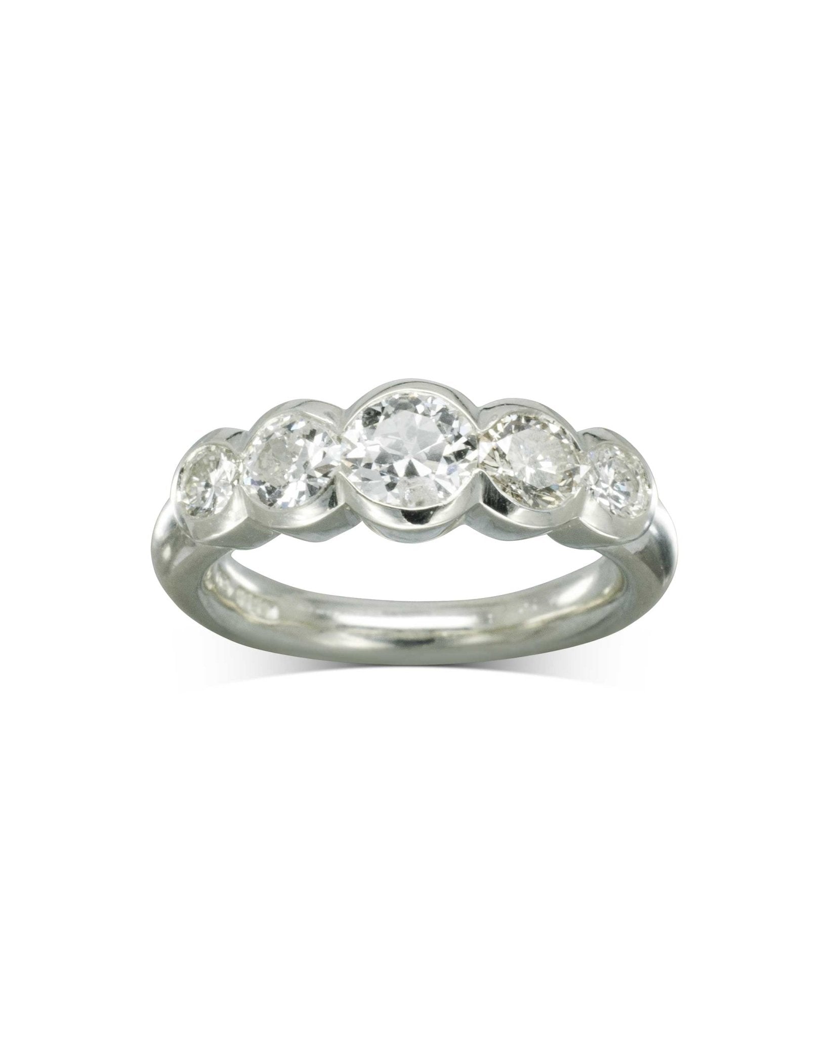 Five Round Brilliant Cut Diamond Eternity Ring Ring Pruden and Smith