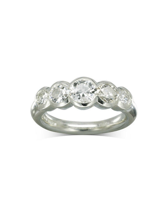 Five Round Brilliant Cut Diamond Eternity Ring Ring Pruden and Smith
