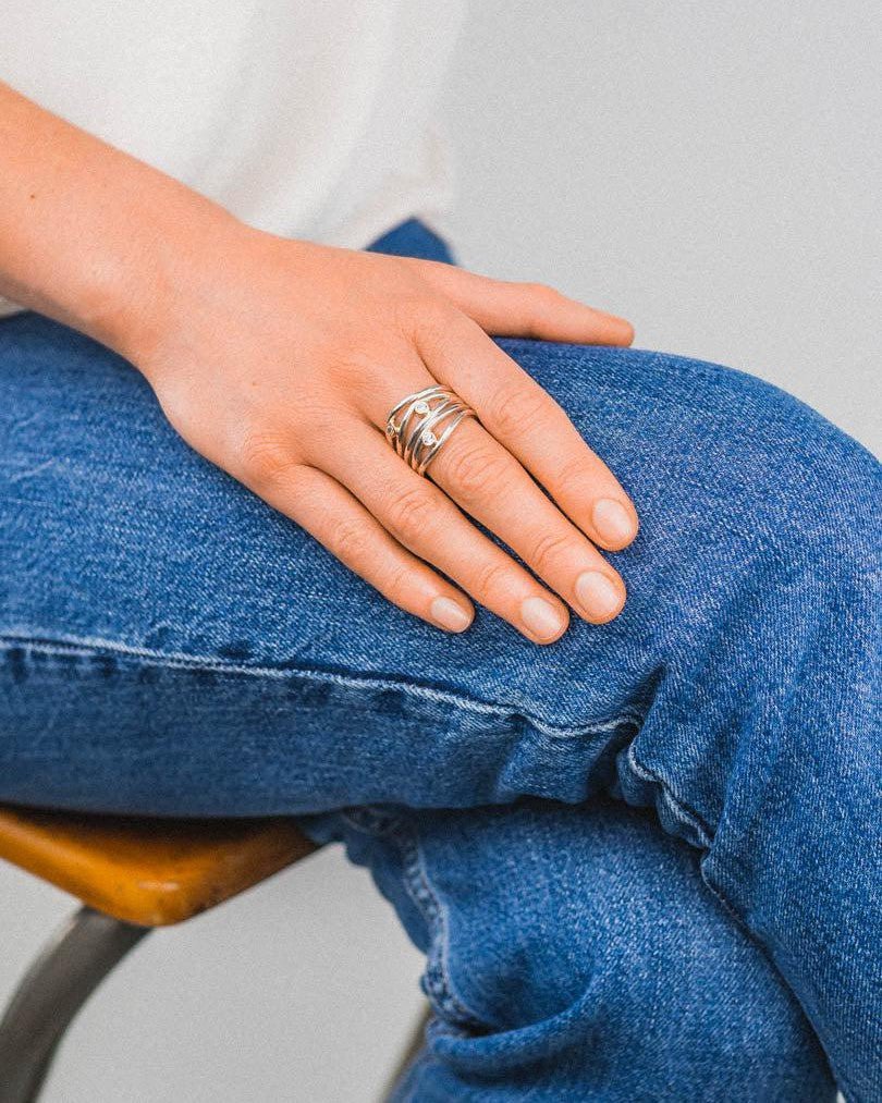 Five Strand Gemstone Dress Ring Ring Pruden and Smith