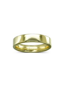 Flat Wedding Rings Ring Pruden and Smith 4mm 9ct Yellow Gold 