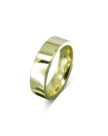 Flat Wedding Rings Ring Pruden and Smith 6mm 9ct Yellow Gold 