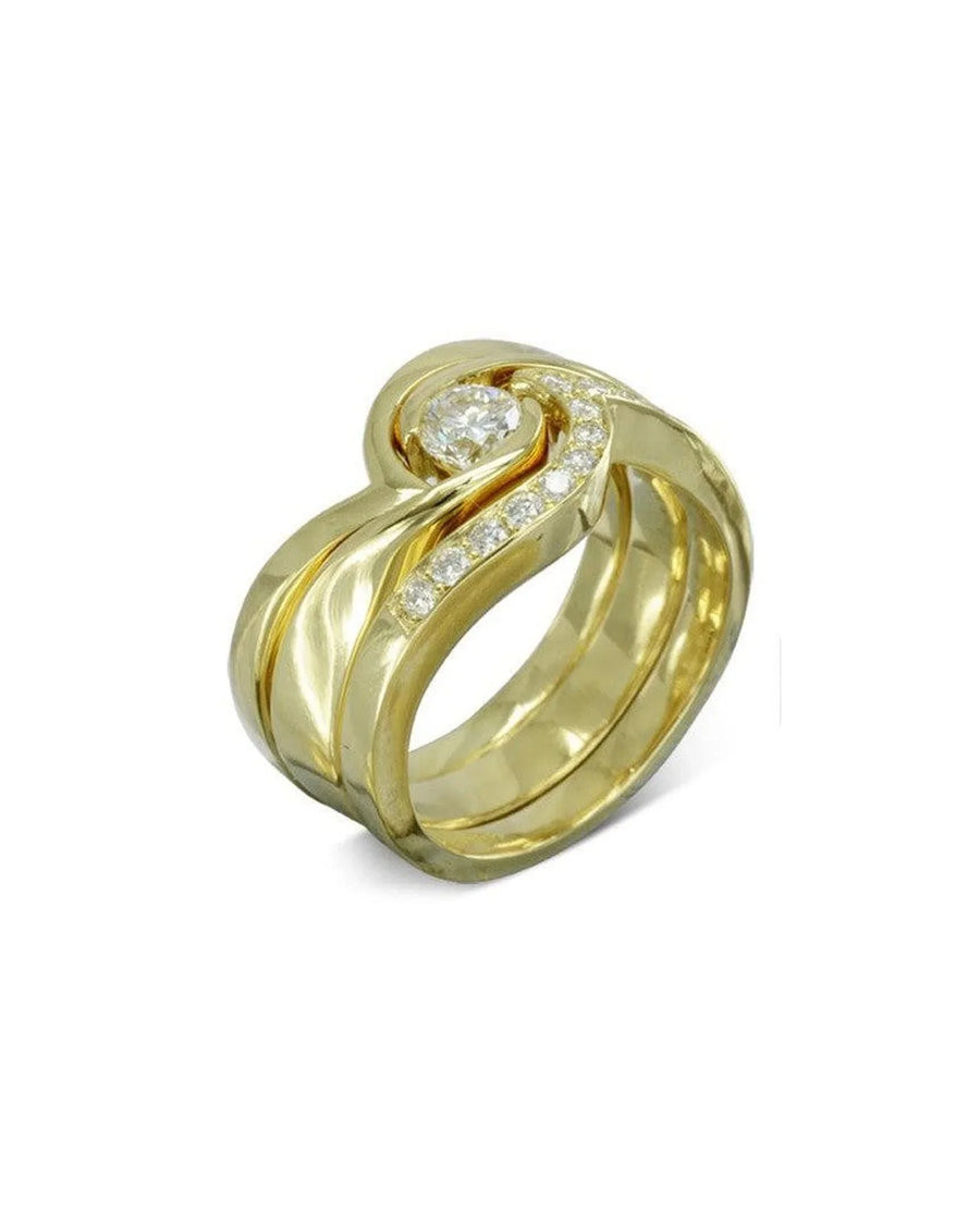 Flat Twist 18ct Yellow Gold Fitted Wedding Ring Ring Pruden and Smith
