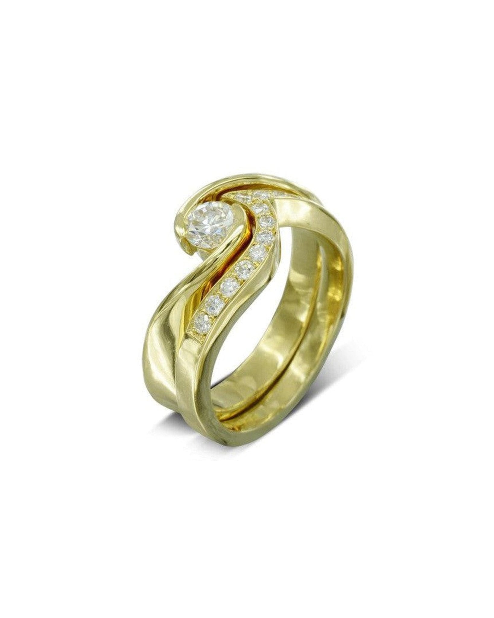 Flat Twist 18ct Yellow Gold Fitted Wedding Ring Ring Pruden and Smith