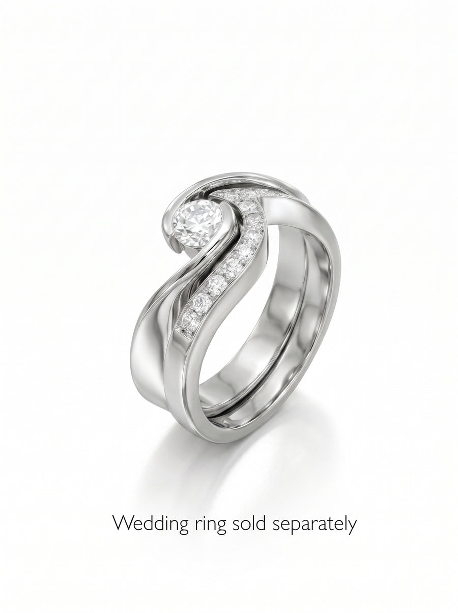 Flat Twist Princess Cut Diamond Engagement Ring