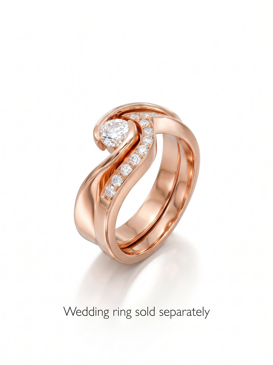 Flat Twist Princess Cut Diamond Engagement Ring
