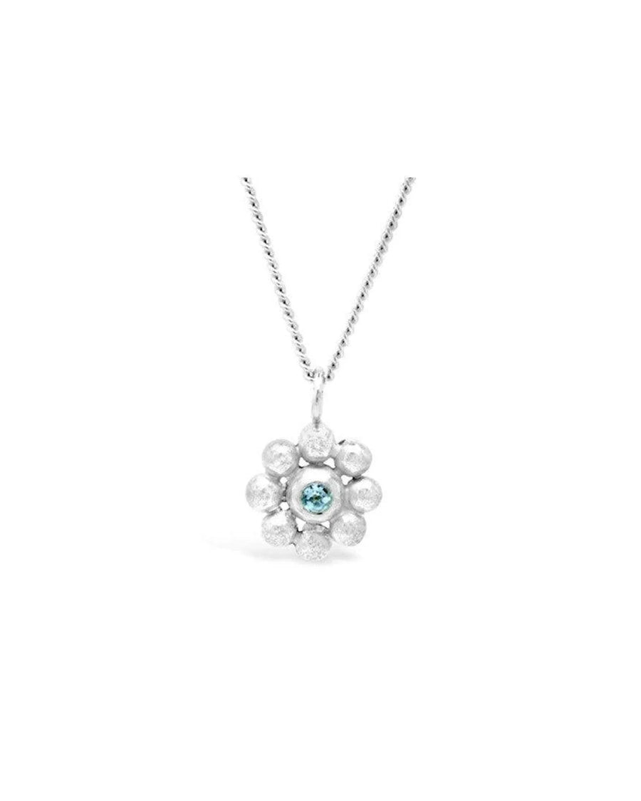 Flower Gemstone Pendant Pendant Pruden and Smith Blue Topaz