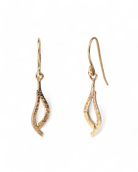 Forged 9ct Yellow Gold Drop Earrings (Small) Earrings Pruden and Smith 9ct Yellow Gold