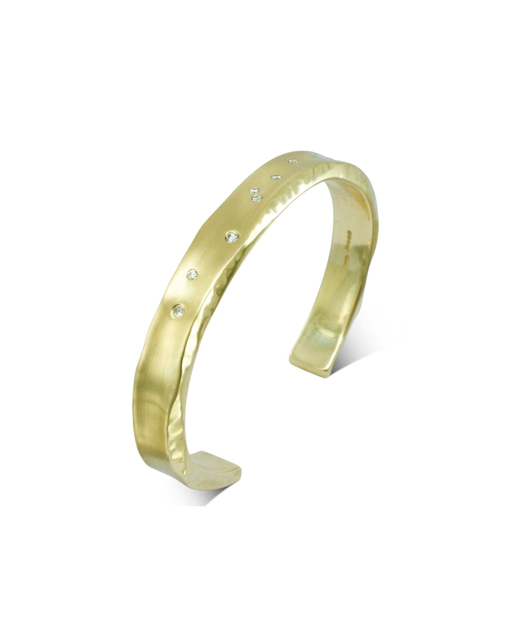 Forged Gold Diamond Cuff Bangle Bangle Pruden and Smith