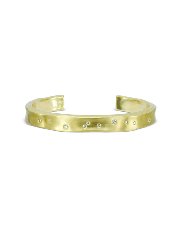 Forged Gold Diamond Cuff Bangle Bangle Pruden and Smith