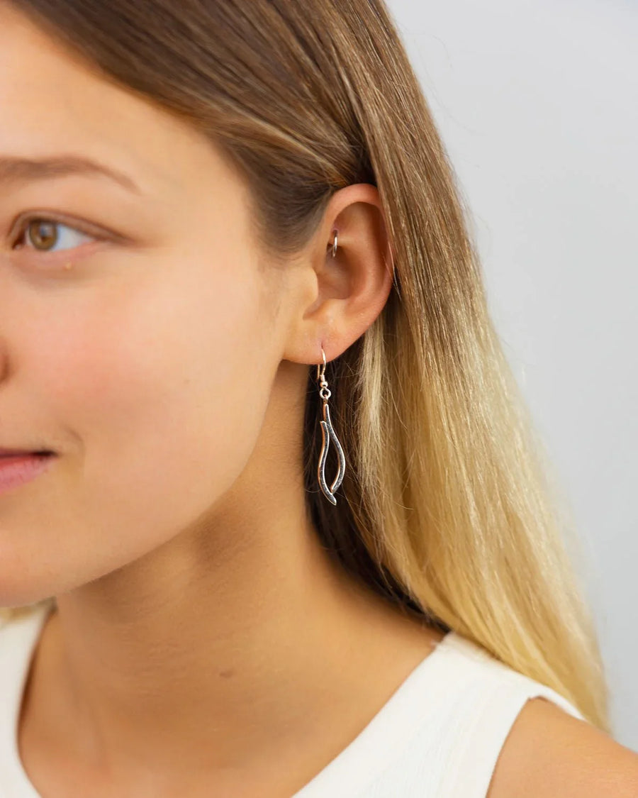 Forged Inverse Silver Drop Earrings Earrings Pruden and Smith