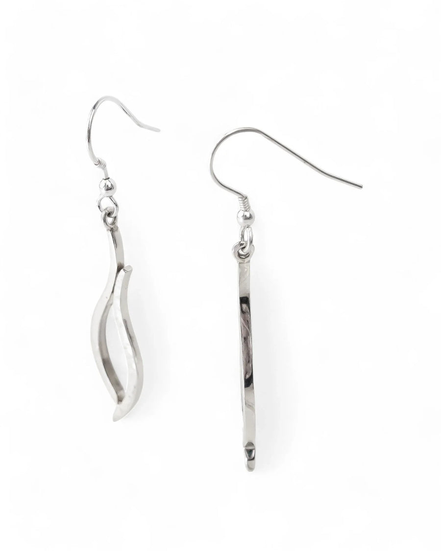 Forged Inverse Silver Drop Earrings Earrings Pruden and Smith