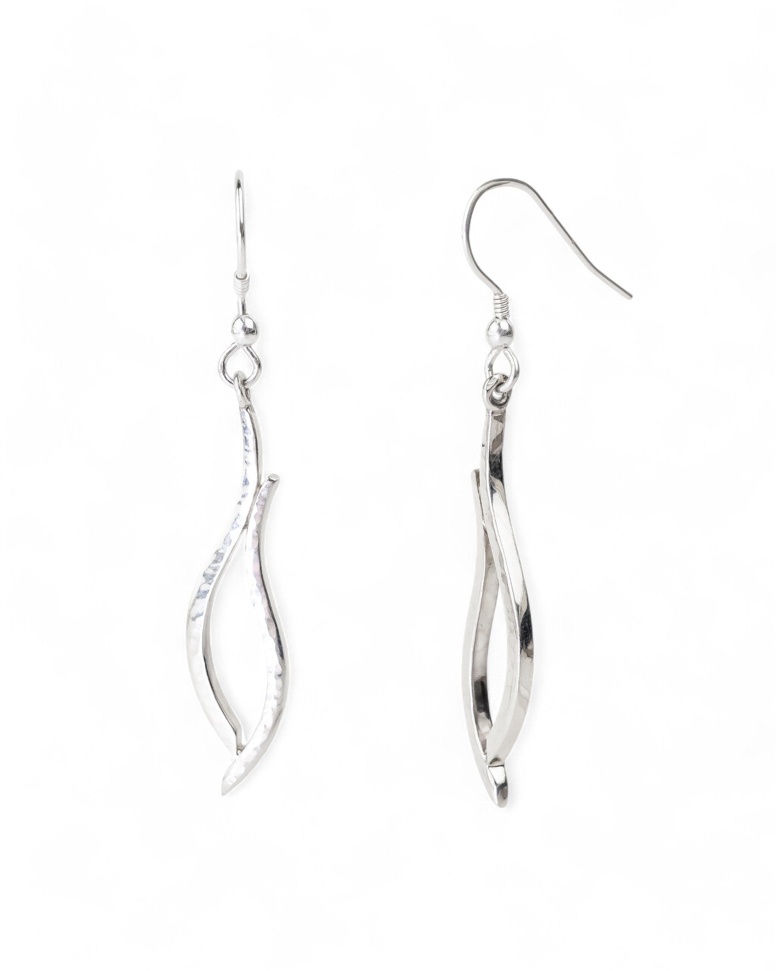 Forged Inverse Silver Drop Earrings Earrings Pruden and Smith