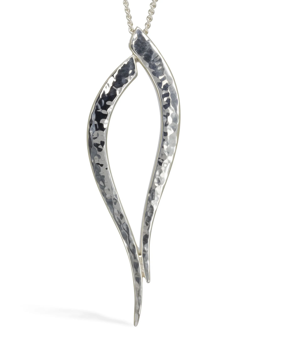 Forged Inwards Reversed Drop Silver Pendant Pruden and Smith
