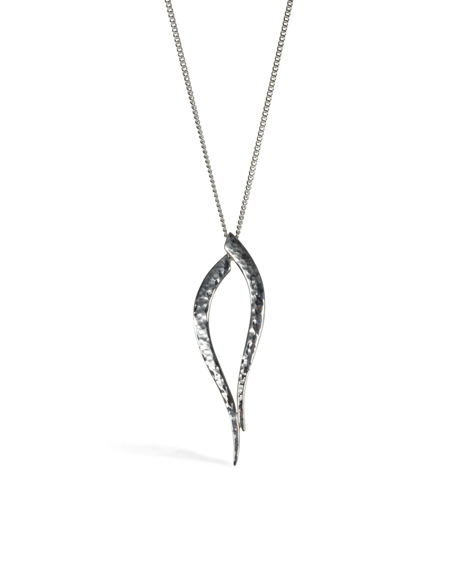 Forged Inwards Reversed Drop Silver Pendant Pruden and Smith
