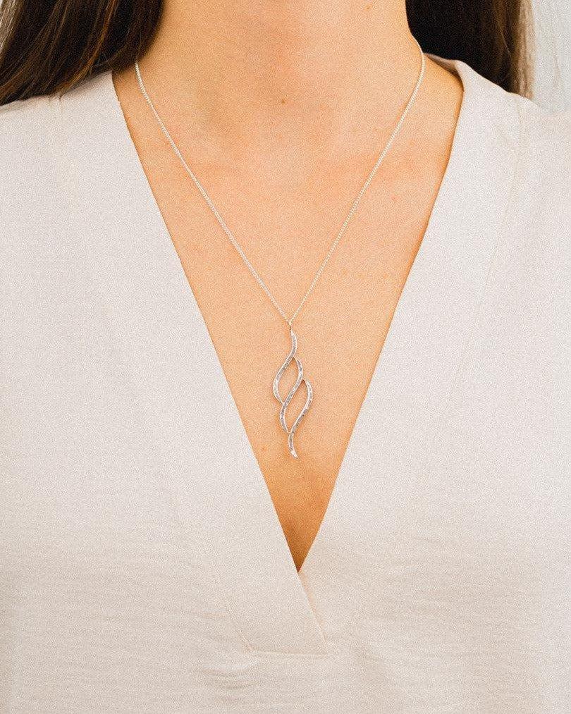 Forged Inwards Triple Silver Pendant Pendant Pruden and Smith