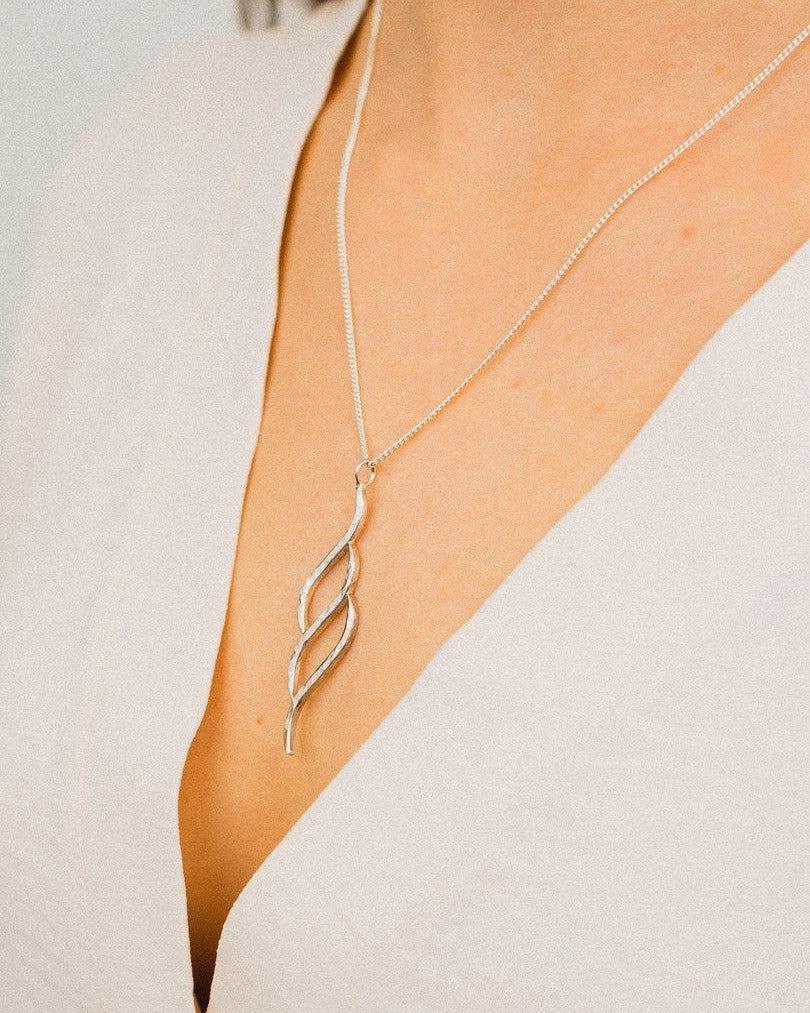 Forged Inwards Triple Silver Pendant Pendant Pruden and Smith