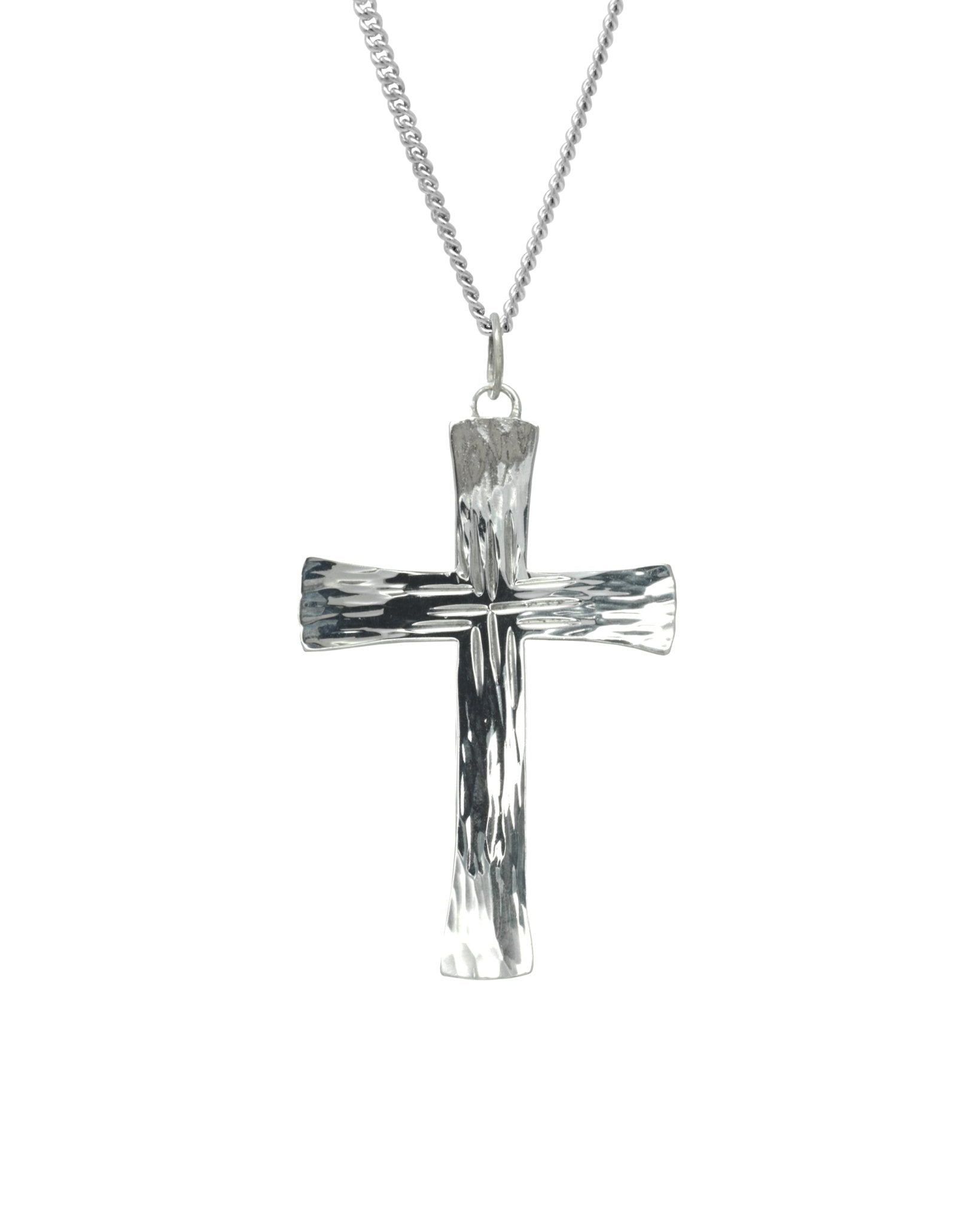 Forged Solid Silver Cross Pendant Pendant Pruden and Smith