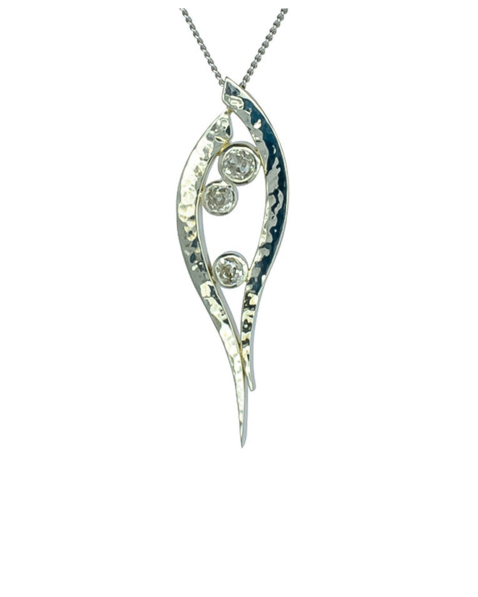Forged Three Diamond Pendant Pendant Pruden and Smith