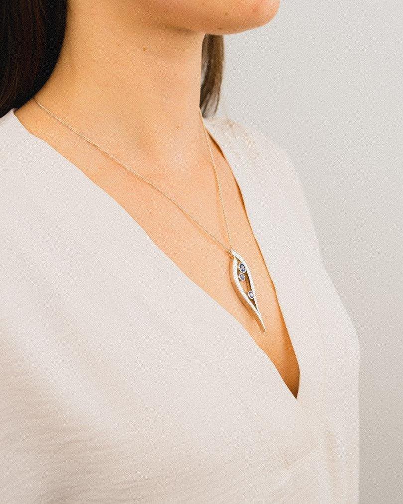 Forged Three Diamond Pendant Pendant Pruden and Smith