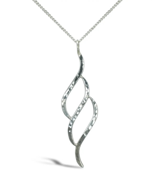 Forged Inwards Triple Silver Pendant Pendant Pruden and Smith