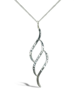 Forged Inwards Triple Silver Pendant Pendant Pruden and Smith   