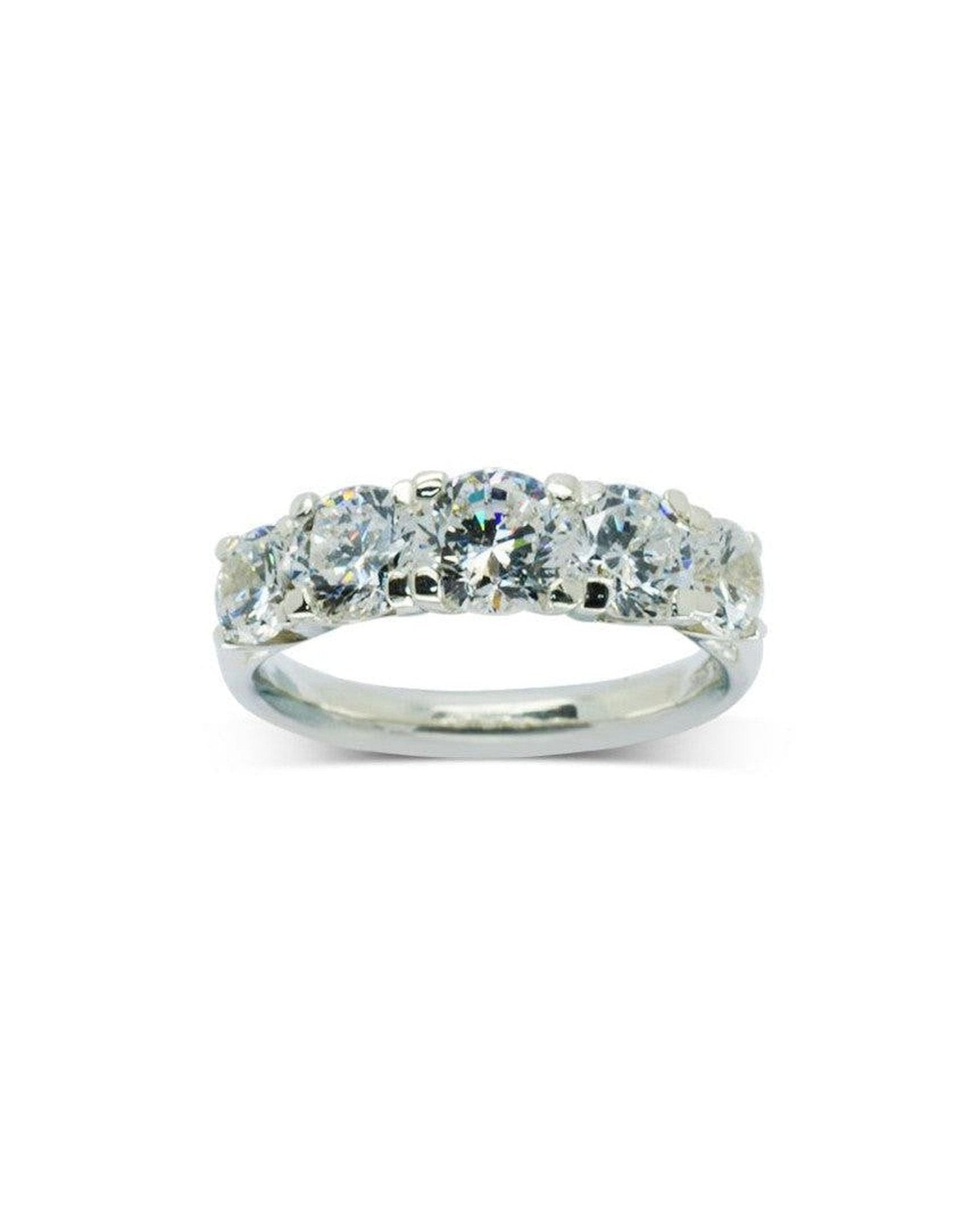 Four Claw Five Diamond Half Eternity Ring Ring Pruden and Smith 0.45ct-5mm approx.