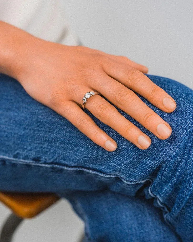 Four Claw Platinum Trilogy Diamond Ring Ring Pruden and Smith