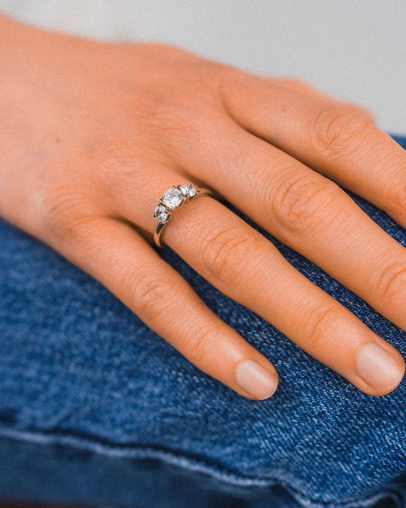 Four Claw Platinum Trilogy Diamond Ring Ring Pruden and Smith