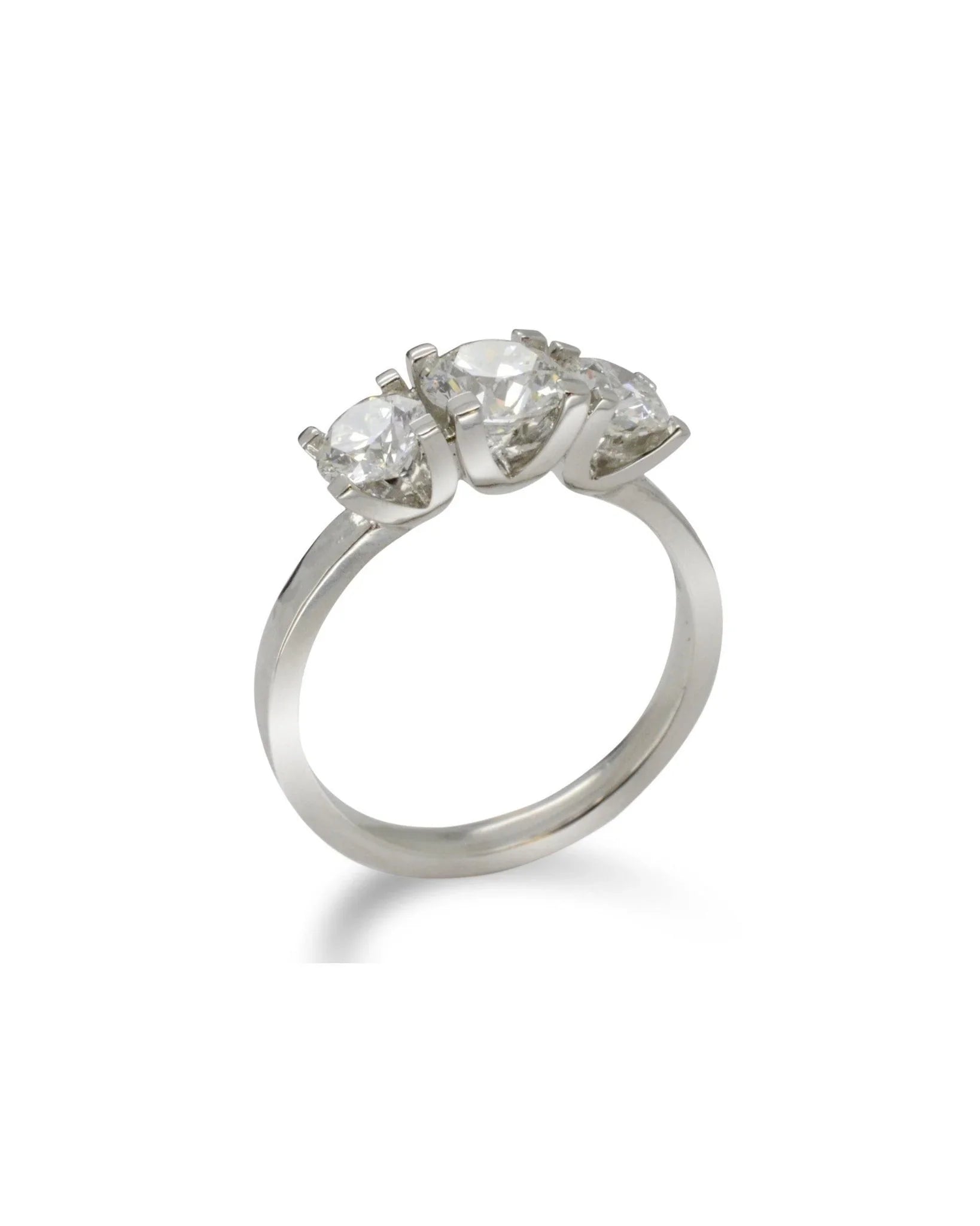 Four Claw V Set Platinum Trilogy Ring (1ct) Ring Pruden and Smith