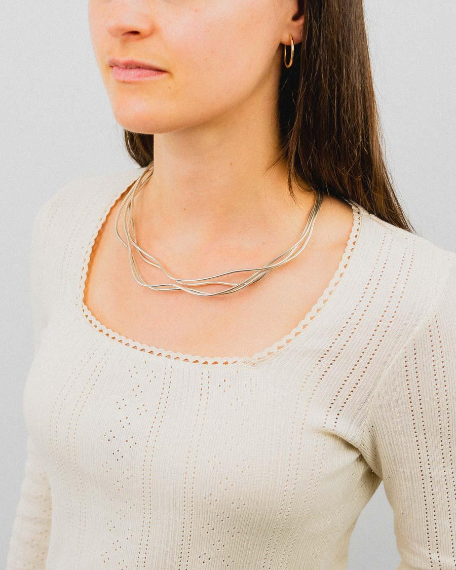 Four Strand Silver Necktorc Necklace Necklace Pruden and Smith