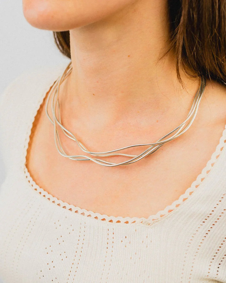 Four Strand Silver Necktorc Necklace Necklace Pruden and Smith