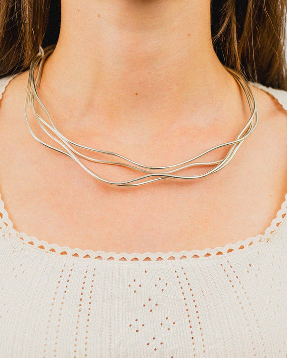 Four Strand Silver Necktorc Necklace Necklace Pruden and Smith