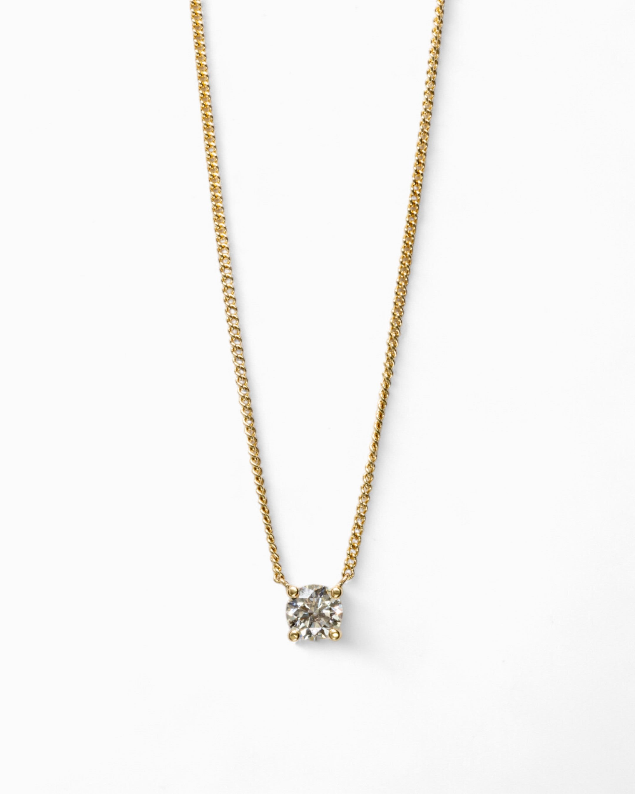 Diamond Solitaire Pendant Pendant Pruden and Smith 9ct Yellow Gold