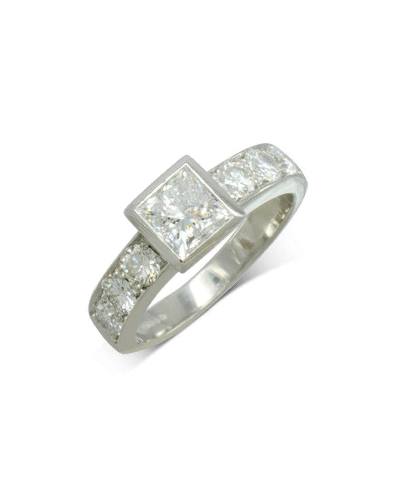 Frame Set Princess Cut Diamond Engagement Ring Ring Pruden and Smith